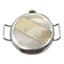 WWI silver trench wristwatch, case No. 39648 by Stockwell & Co, London import marks 1915, on brown leather strap and one other case No. 259752 and dated 1916