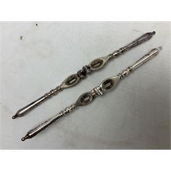Pair of cased silver plated nut crackers 