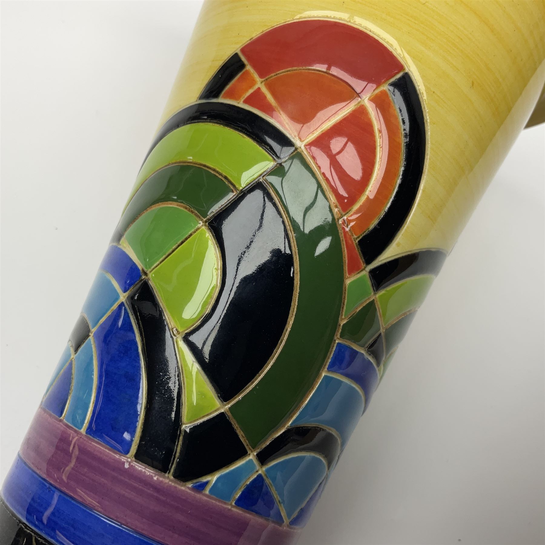 Dennis China Works vase with fluted rim together with three Cmielow figures and Beswick Silhouette vase of Girl with the Pearl earring, Beswick vase H22cm 