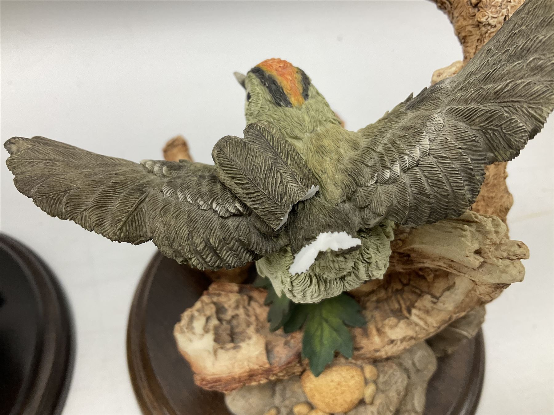 Three Country Artist figure groups, comprising 'Woodland Visitors', 'Bluetit on Tap' and 'Blackbird', together with two other animal figure groups