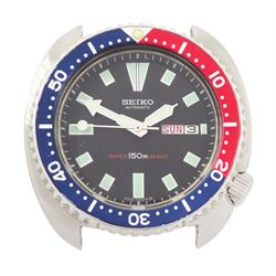 Seiko gentleman's stainless steel divers automatic wristwatch, Ref. 6309-729B, black dial ...