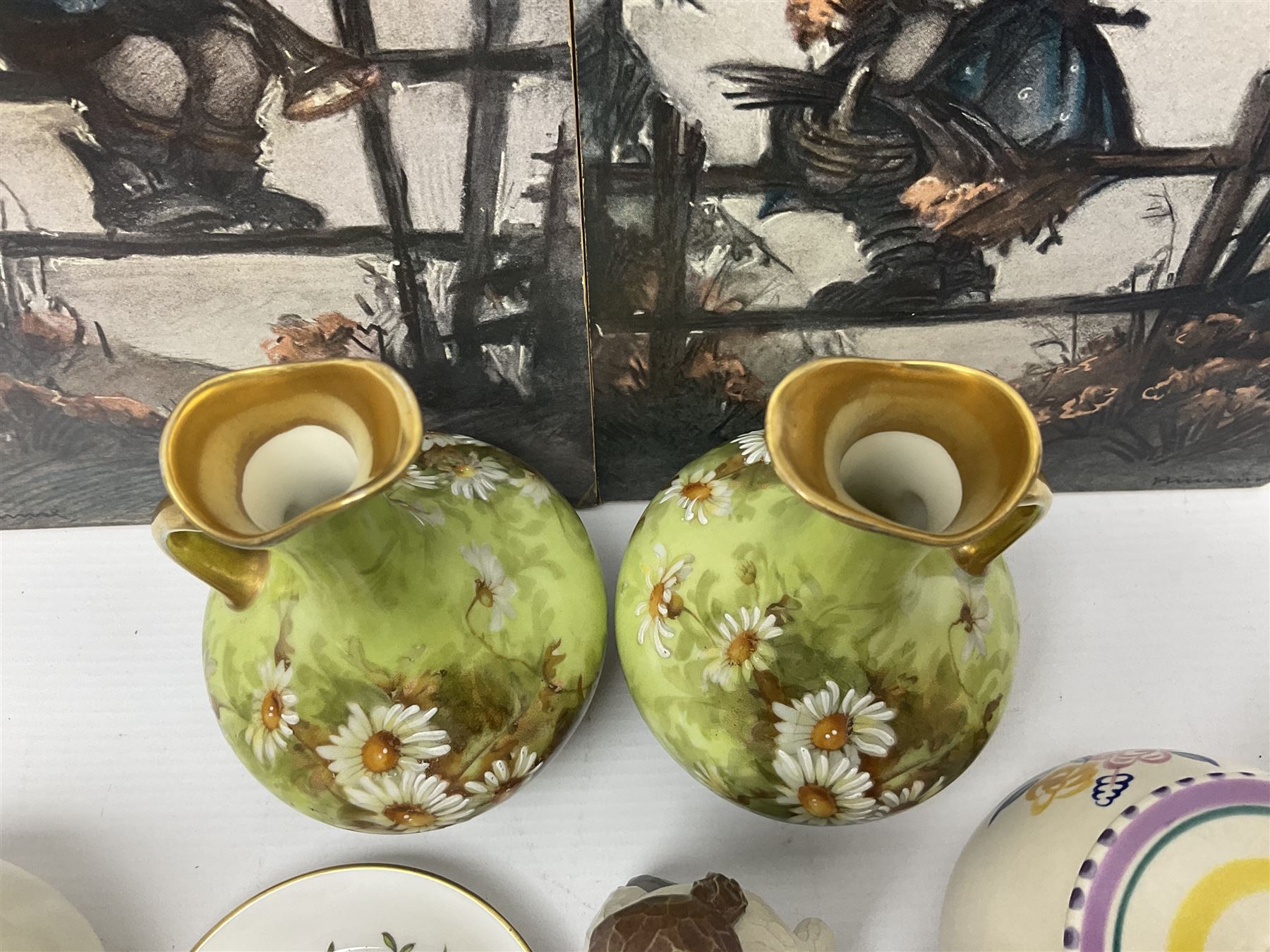 Copeland Spode Italian pattern dish, together with five hummel figures, Royal Worcester trinket dish and other ceramics 