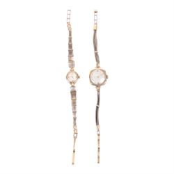 Rotary 9ct gold manual wind wristwatch and a Waverley 9ct gold wristwatch, both on 9ct gol...
