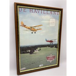 De Havilland Tiger Moth Diamond Jubilee Woburn 1991 signed limited edition poster No.165/300, 57 x 40cm, mahogany stained frame.