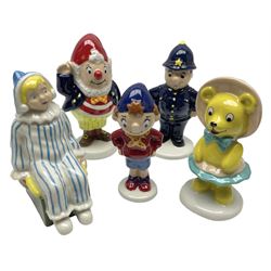 Four Wade Collector Club limited edition Noddy figures, comprising Noddy, Big Ears, Mr Plod and Tessie Bear, together with Wade figure Andy Pandy, all with original boxes 
