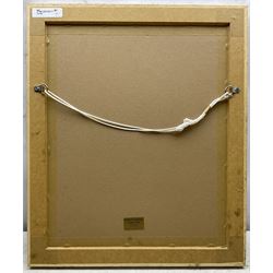 John Richard Townsend (British 1930-): Still Life of White Roses in a Glass, oil on board signed with monogram 37cm x 29cm