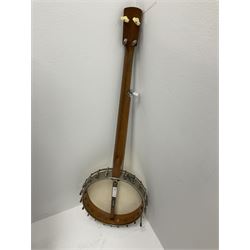 Windsor Popular Model five-string banjo, impressed mark and maker's label L88cm