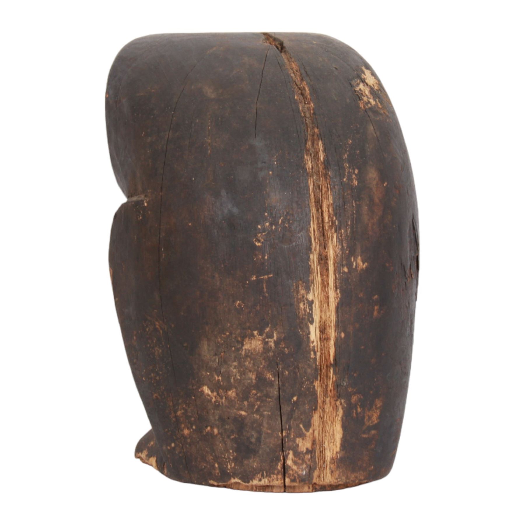 Late 19th/early 20th century Burmese carved wooden figure, primitively carved as an owl, H26.5cm W18cm

Cf. Comparable Lot sold at auction:
Lot 22, Works from the Collection of Peter Petrou, Sotheby's, 21st September 2021