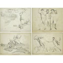 John 'HB' Doyle (British 1797-1868): 'Handwriting upon  the Wall' 'Stop Thief' 'Three Great Pillars of Government' and 'The Kentish Farmer', set four caricature engravings
pub. Thomas McLean 1831, 26cm x 33cm (4)