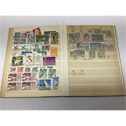Great British and World stamps, including pre-decimal Queen Elizabeth II, Belgium, Canada, Costa Rica, Honduras, Japan etc, housed in various albums, stockbooks and loose, in one box