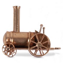 9ct gold train charm, hallmarked 