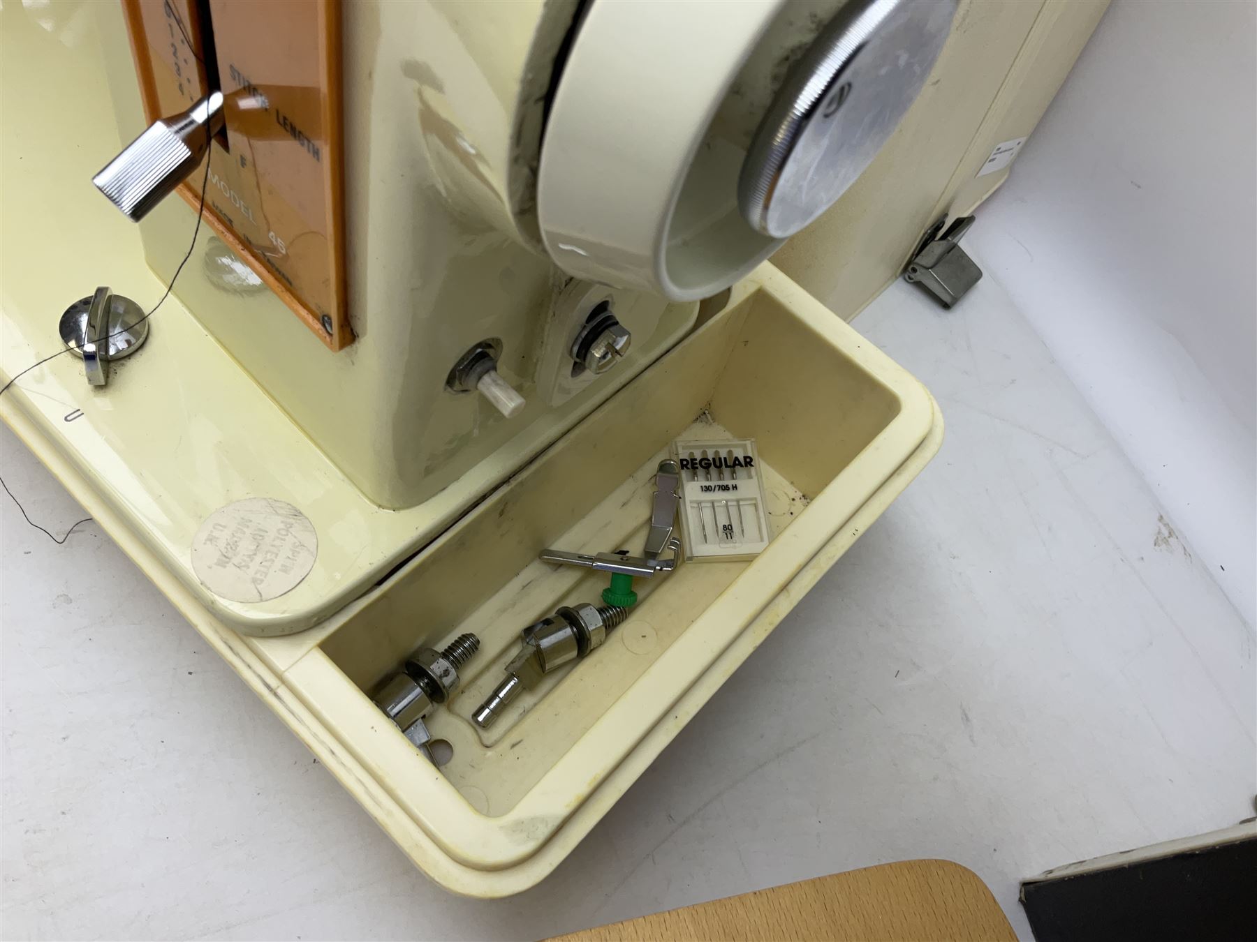 Vintage Brother electric sewing machine in case together with a Frister and Rossmann model 45 sewing machine in case