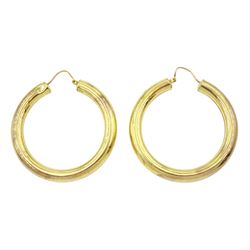 Pair of 9ct gold hoop earrings, Sheffield import mark 1988