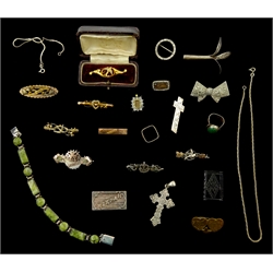 Victorian gold swallow bar brooch, gold 