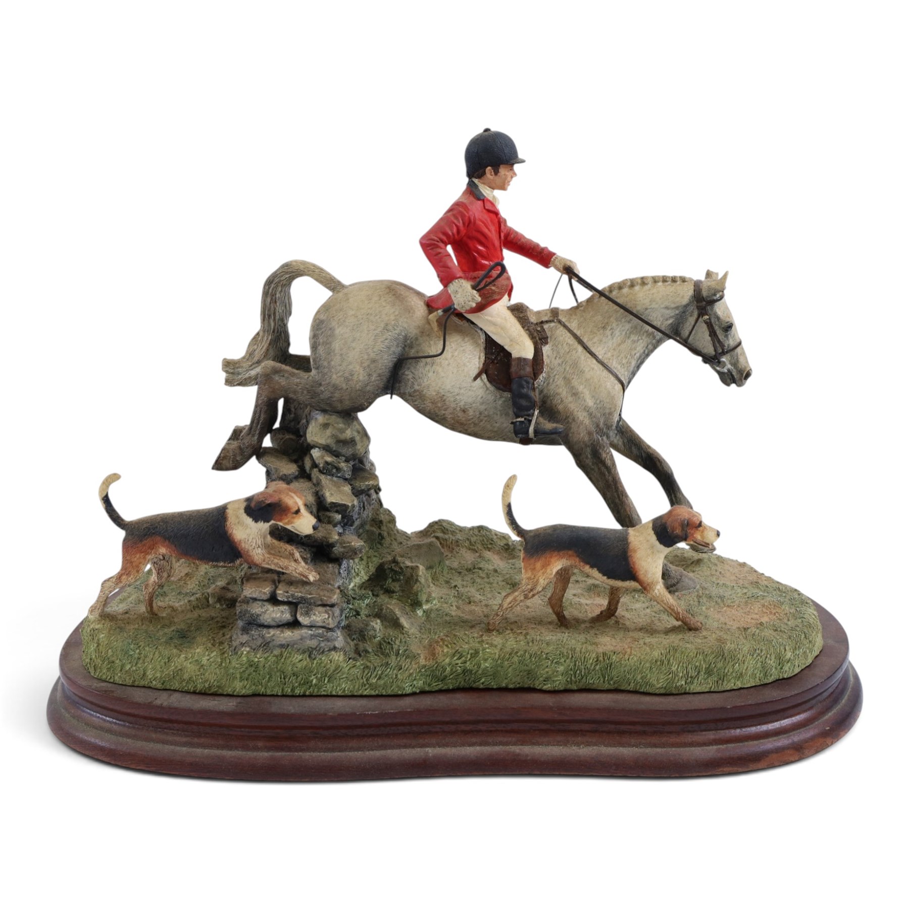 Border Fine Arts A Day with the Hounds, upon a wooden base, H21cm