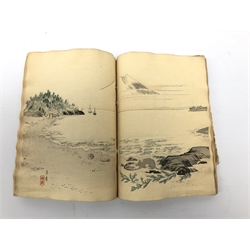  Japanese Fairy Tales Series book 'Choix de Fables de La Fontaine, Illus. Par un Groupe Meilleurs Artistes de Tokio' illustrated with colour woodblocks, pub 1894   