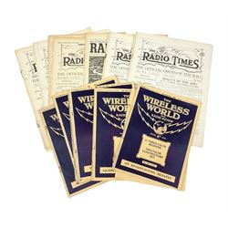 The Radio Times Vol 1 numbers six to ten, 1926, together with six volumes of The Wireless World from 1923 and 1925