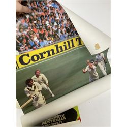 Collection of 20th century cricket posters to include Prudential Trophy '81 England V Australia, We're in for an Indian Summer, Cornhill Insurance Test etc