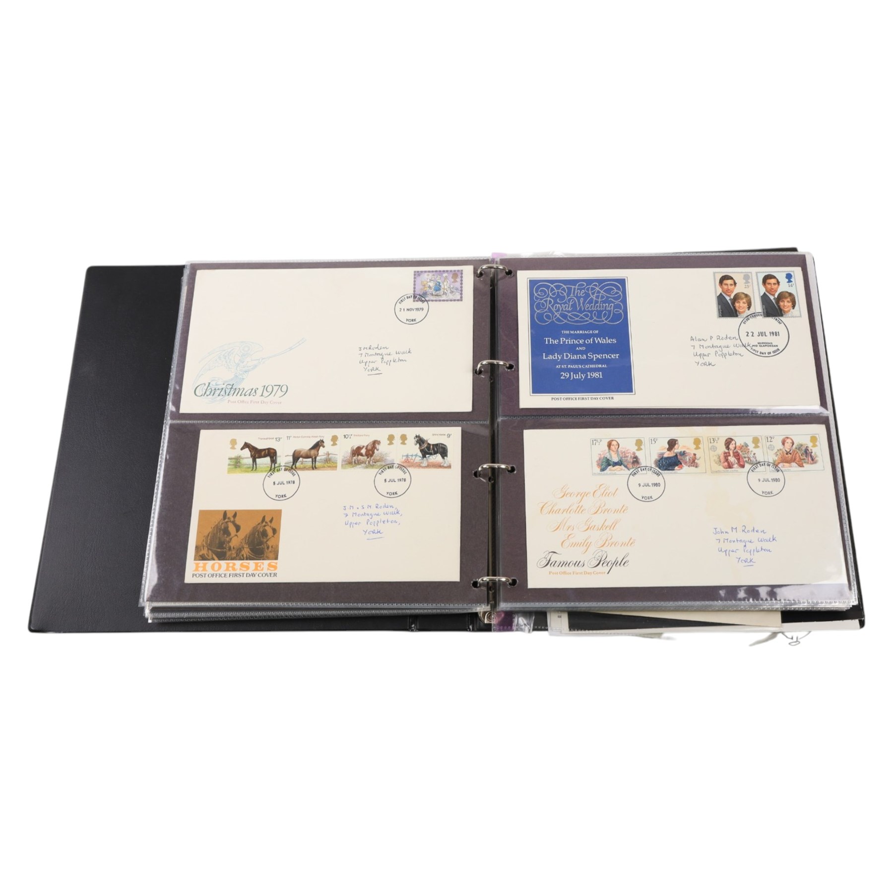 Great British and World stamps, first day covers, air mail covers, etc, in four folders and loose, in two boxes