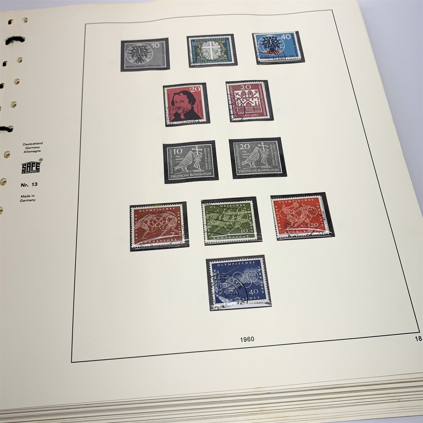 'Safe Album' printed pages 'Bundesrepublik Deutschland' West Germany, stamps from 1949 - 1972, mostly complete with a few gaps, mint and used