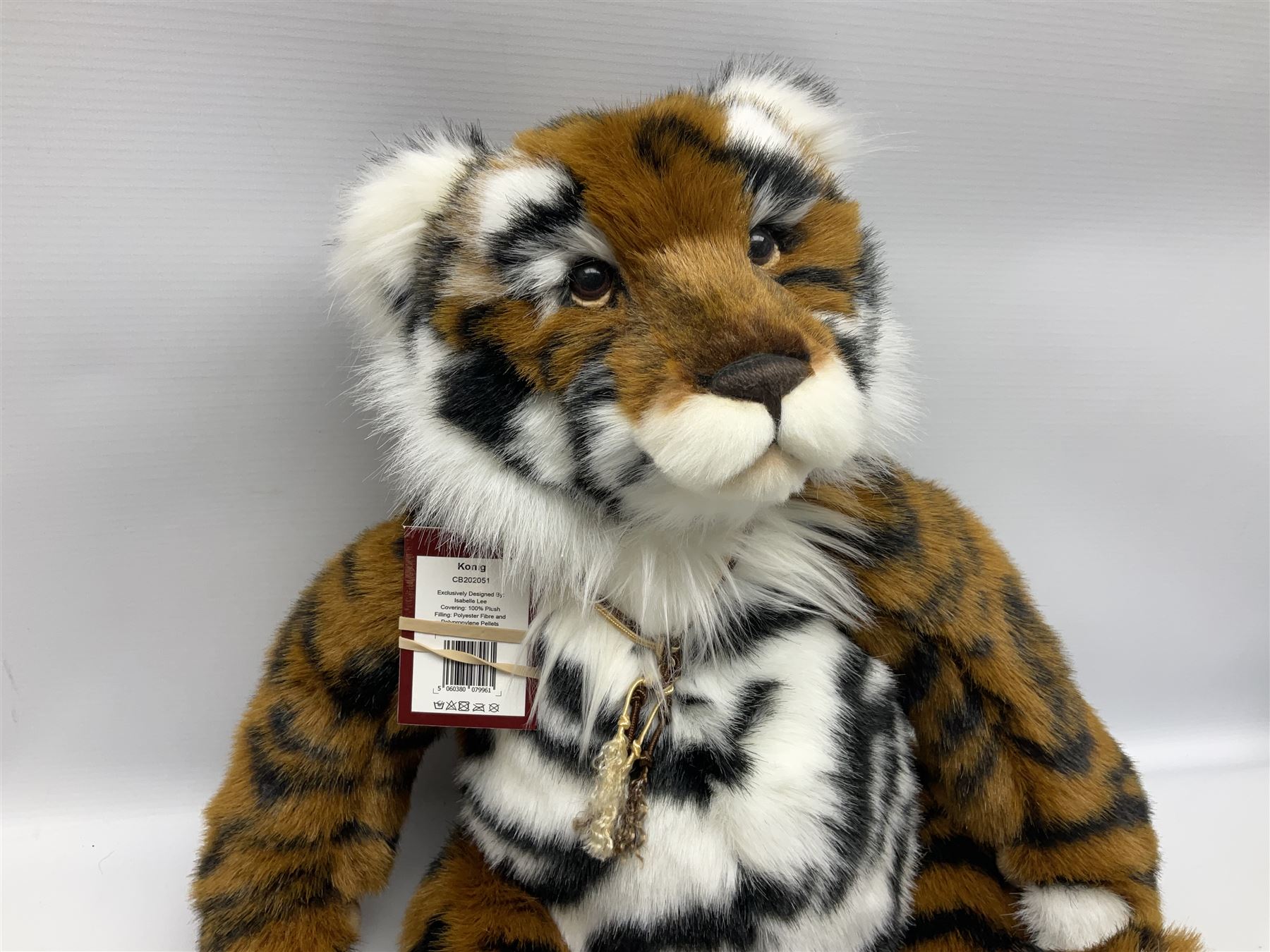 Four Charlie Bears, comprising Konig CB202051, TeaLeaf CB141479, and Pimky CB161656B, each designed by Isabelle Lee, and Hari Hi Way CB175131, all with tags