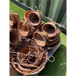 Assortment of mainly terracotta plant pots and quantity of planters, plus a few glazed - THIS LOT IS TO BE COLLECTED BY APPOINTMENT FROM DUGGLEBY STORAGE, GREAT HILL, EASTFIELD, SCARBOROUGH, YO11 3TX