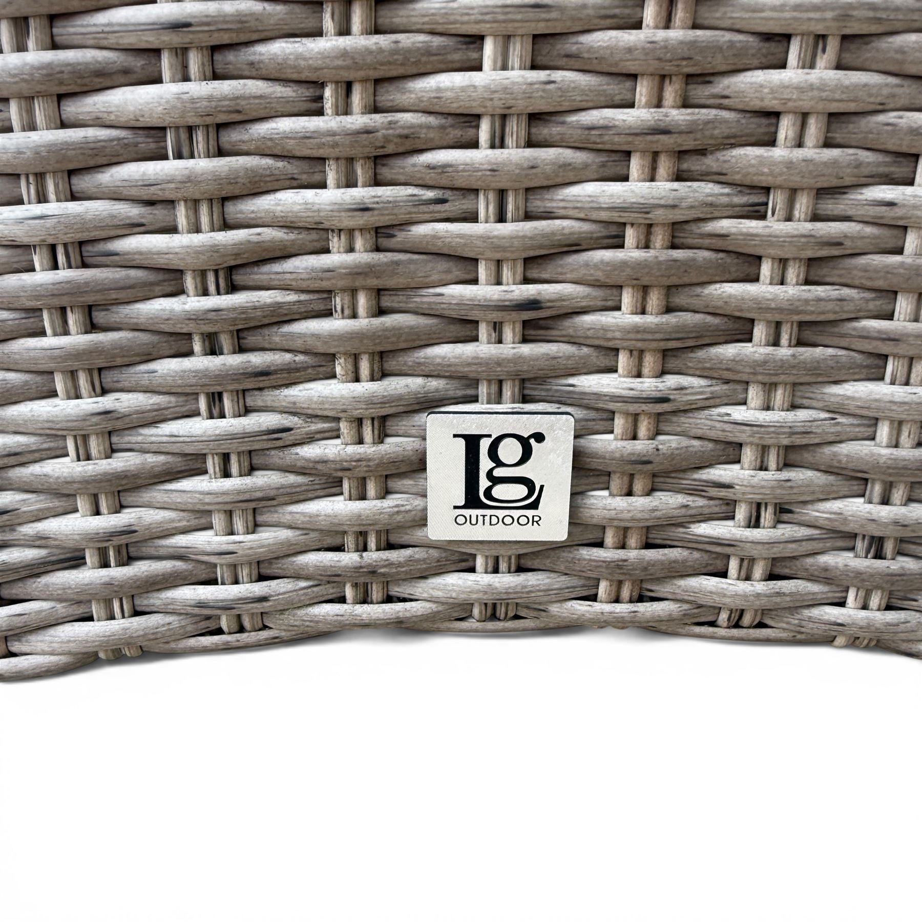 LG Outdoor - rattan bistro set, comprising two armchairs and table with tempered glass top