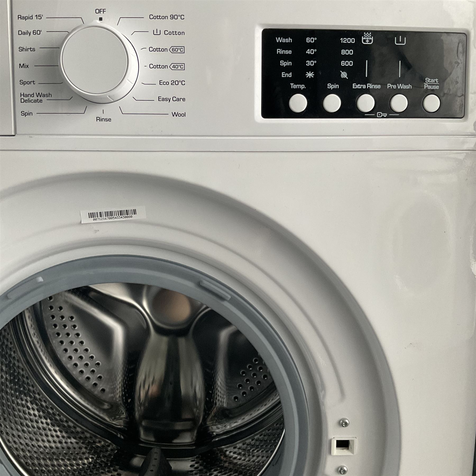 Bush WMNB712EW washing machine THIS LOT IS TO BE COLLECTED BY