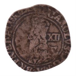 Charles I silver one shilling coin