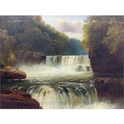 John Brandon Smith (British 1848-1884): River Falls, oil on canvas unsigned 34cm x 44cm