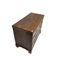 George III oak chest, fitted with two short and two long drawers, on bracket feet