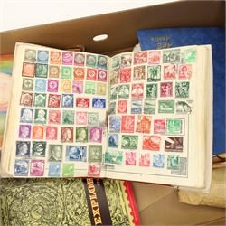 Various stamp albums, loose stamps, envelopes etc