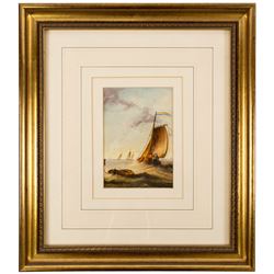 Ronald Cavalla (British 1940-): Dutch Fishing Vessels, pair of oils on board signed 8.5cm x 12.5cm and 12.5cm x 8.5cm (2)