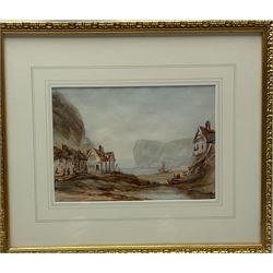 Henry Barlow Carter (British 1804-1868): 'Village of Staithes near Whitby', watercolour unsigned, titled verso 16cm x 23.5cm