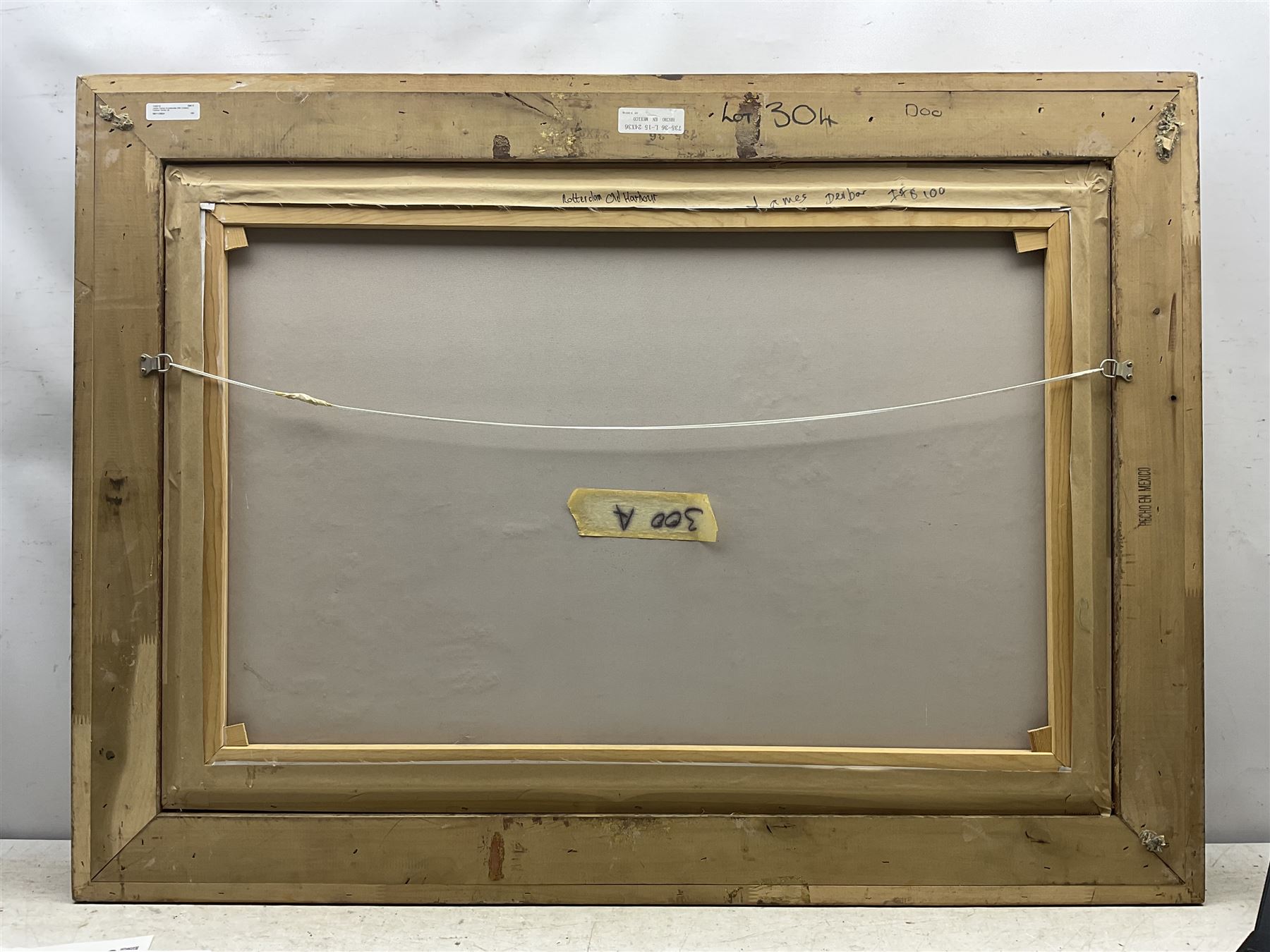 James Derbar (Continental 20th Century): 'Rotterdam Old Harbour', oil on canvas signed, titled verso 60cm x 90cm