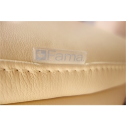  Barker & Stonehouse Fama Lenny rocking swivel armchair upholstered in Dalmata cream leather, W73cm  