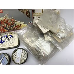 Various makers plastic model kits of soldiers - seven by Esci, two by Italeri, two by Hat and one by Zvezda, all boxed; together with others by Historex etc, some in original packs and some unboxed; together with a quantity of plastic parts