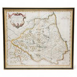 Robert Morden (British c.1650-1703): 'Episcopatus Dunelmensis Vulgo - the Bishoprick of Durham', 17th/18th century engraved map with hand-colouring pub. c.1695, 38cm x 43cm