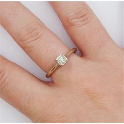18ct white gold single stone princess cut diamond ring, diamond approx 0.25 carat