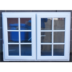  Three sets of two double casement PVC double glazed windows, W121cm, H88cm, D7cm (case measurements)  