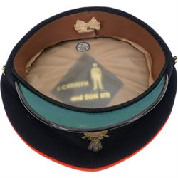 Collection of military caps, including Green Howards forage cap by Herbert Johnson, Officer's Royal Artillery cap by Bates Hatters, Glengarry cap by Mackie and Co etc 