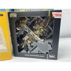 Fifteen modern die-cast models of aircraft by Corgi, Atlas Editions and Ixo including Aviation Archive, War Birds, Fighters of WWII etc; and model of an MGB Sports Car; all boxed (16)