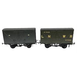 '0' gauge - seven scratch-built LNWR wagons including 10-ton covered wagon, three other covered wagons and three open wagons; all unboxed (7)