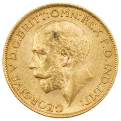 King George V 1912 gold full sovereign coin