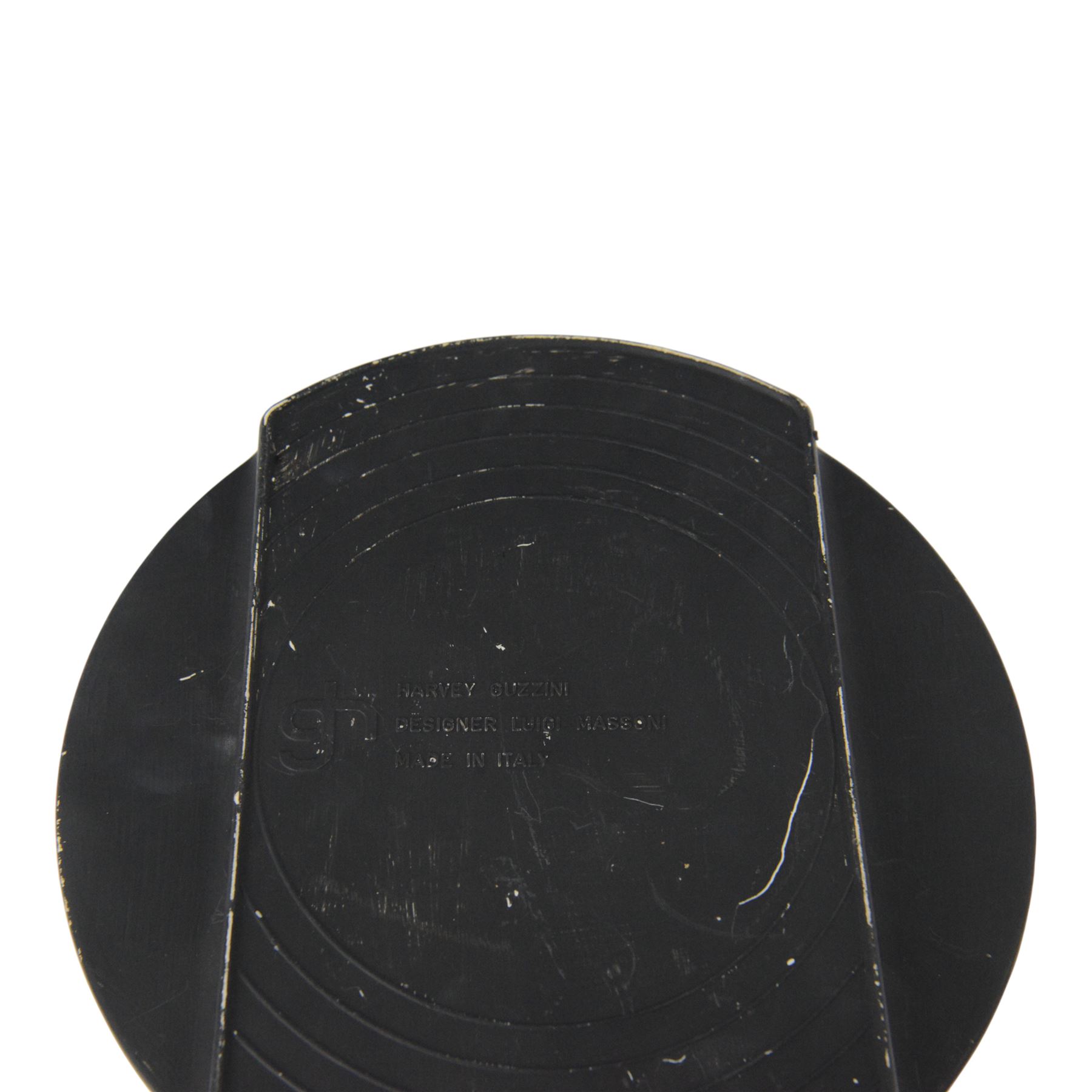 Guzzini - 1970s Italian circular chrome ashtray, designed by Luigi Massoni for Harvey Guzzini, D23cm