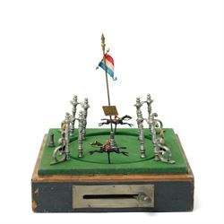 Early 20th century mechanical 'Jeu de Course' French  horse racing game with four horses 21cm