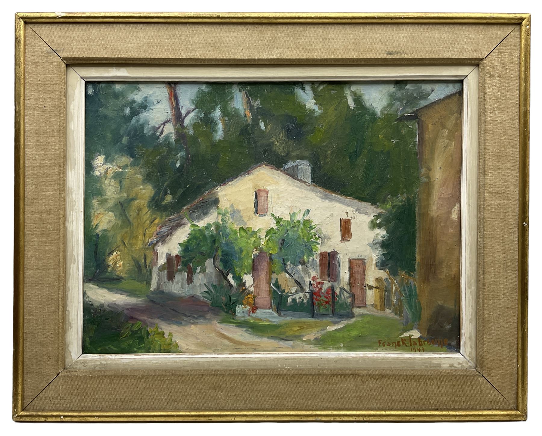 Franek la Broulle (French mid 20th century): 'Moulin de la Billardiere', oil on canvas signed and dated 1949, titled verso 40cm x 54cm