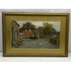 Samuel Towers (British 1862-1943): 'Village near Glare Conway', watercolour signed and dated 1899, original title label verso 29cm x 51cm