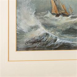 George Sparkes (Yorkshire Contemporary): 'Coastal Scene - East Yorkshire c.1860', acrylic on board signed and dated 2005, titled on the mount in pencil 28.5cm x 46cm