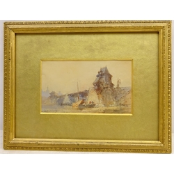  Continental Harbour Scene, watercolour signed by Paul Marny (French/British 1829-1914) 12cm x 20m  